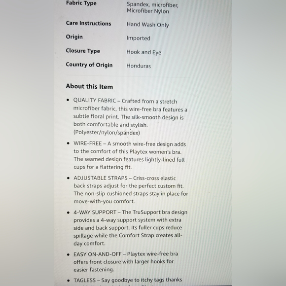 NWOT PLAYTEX WOMENS 18 HOUR WIRE FREE BRA FLEX BACK BRA FRONT CLOSE - Picture 5 of 6